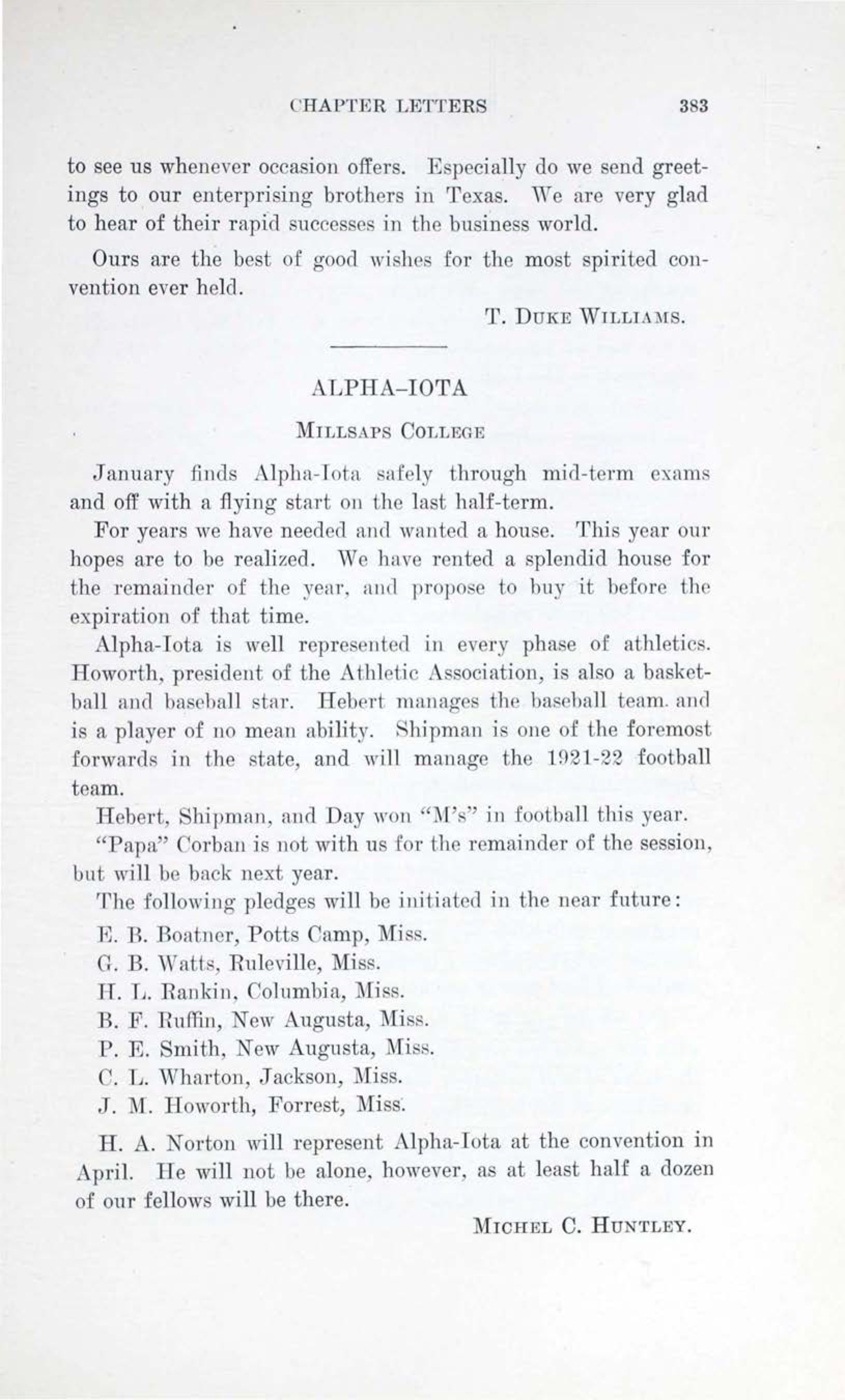 Alpha-Iota, February 1920